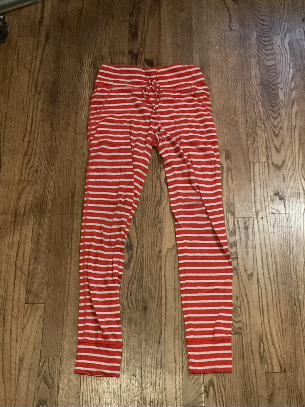 Striped Red and White Kids Pajama Bottoms- Soft Stretch Bottoms